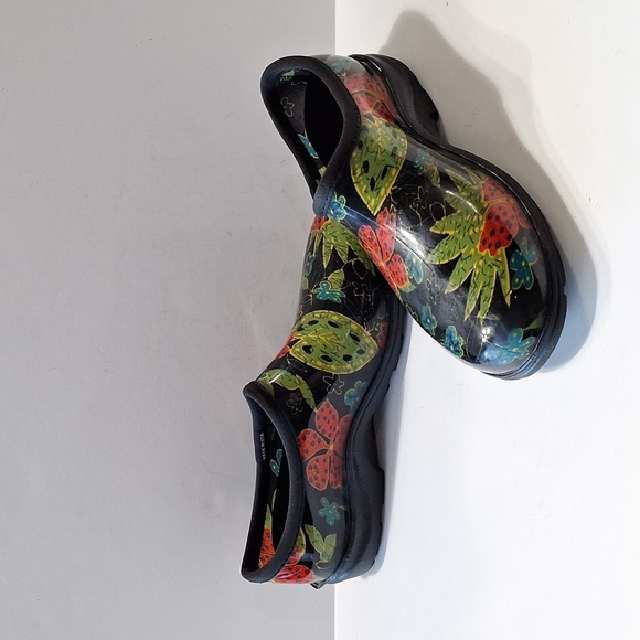 Sloggers Midsummer Black Dark Cottagecore Boho Rain and Garden Slip On Shoes *9 - Picture 7 of 11